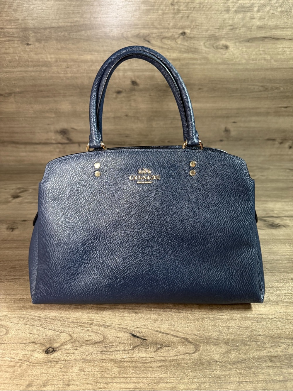 Coach New York Mini Lillie Carryall Purse Satchel Dark Navy